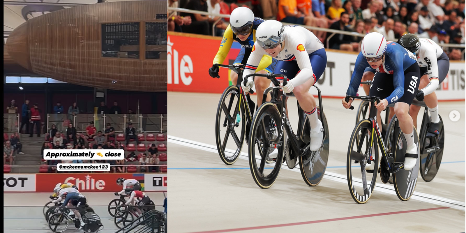 Screenshot from M’s Instagram of her finish in Santiago